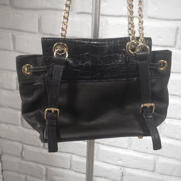 Valentina Genuine Leather Ladies Black Fully Lined Pebble Finish Mini Backpack - Picture 2 of 10